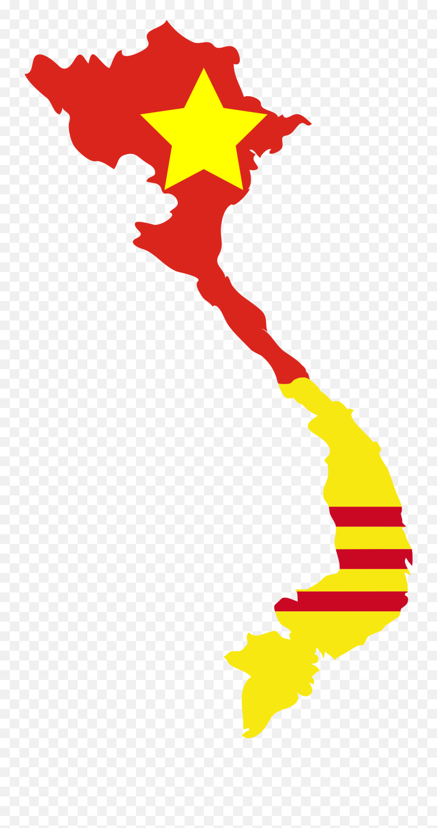 North And South Vietnam Being Communist Capitalist - Vietnam Vietnam Flag Map Emoji,Flag Smbols Southwest Emojis