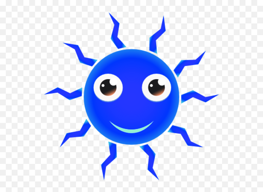 Download Hd Happy Sun Smiling Eyes Mouth Cartoon - Blue Sun Emoji,Emoticon Eyes Cartoon
