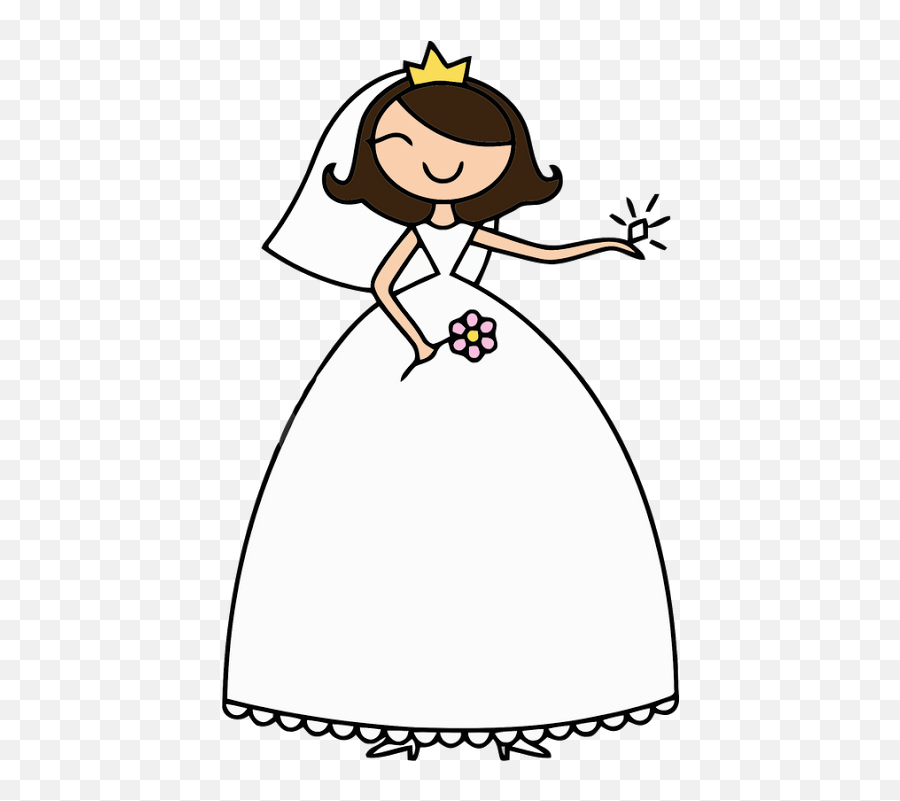 Dibujo Anillo De Novia Clipart - Dibujo De Una Novia Emoji,Anillo Emoji