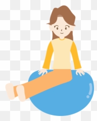 A Woman Riding A Balance Ball Clipart - Full Size Clipart Sitting Emoji,Bouncy Balls For Kids Emojis