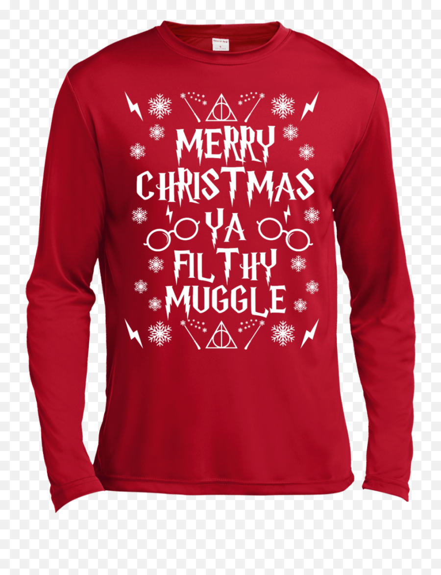 Harry Potter Ya Filthy Muggle Long Sleeve For Christmas - The Wholesale Tshirts Co Harry Potter Shirts Emoji,Emoji Christmas Shirt