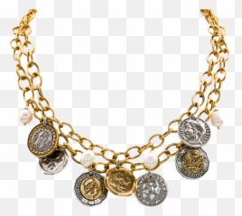 Patricia Nash Two - Tone World Coin U0026 Freshwater Pearl 9mm Emoji,Emotions Swarovski Zirconia Necklace