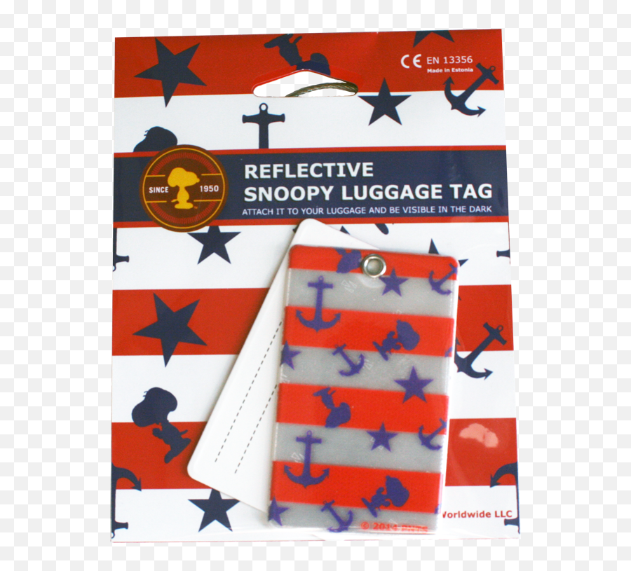 Reflective Luggage Tag - Snoopy And Anchor Red U2013 Dark Aid Vertical Emoji,Free Snoopy Emoticons