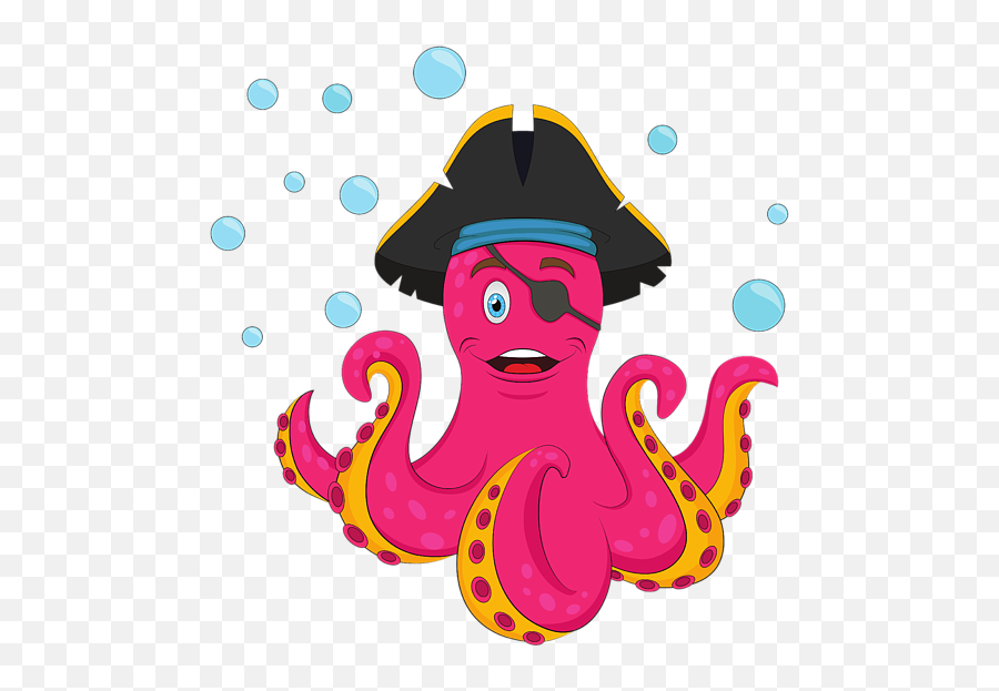 Pirate Octopus Cute Sailor Kraken Captain Greeting Card - Happy Emoji,Octopus Emoji Plush