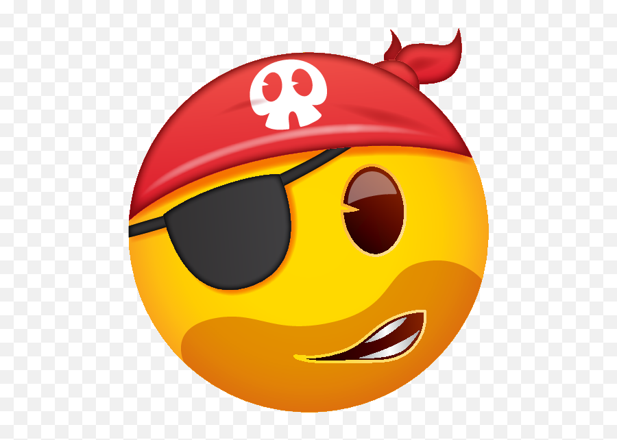 Slightly Smiling Pirate With Skull - Bandana Emoji,Pirate Emoji