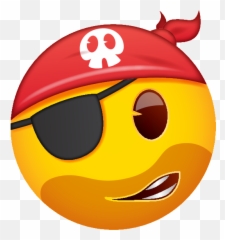 Slightly Smiling Pirate With Skull - Bandana Emoji,Pirate Emoji