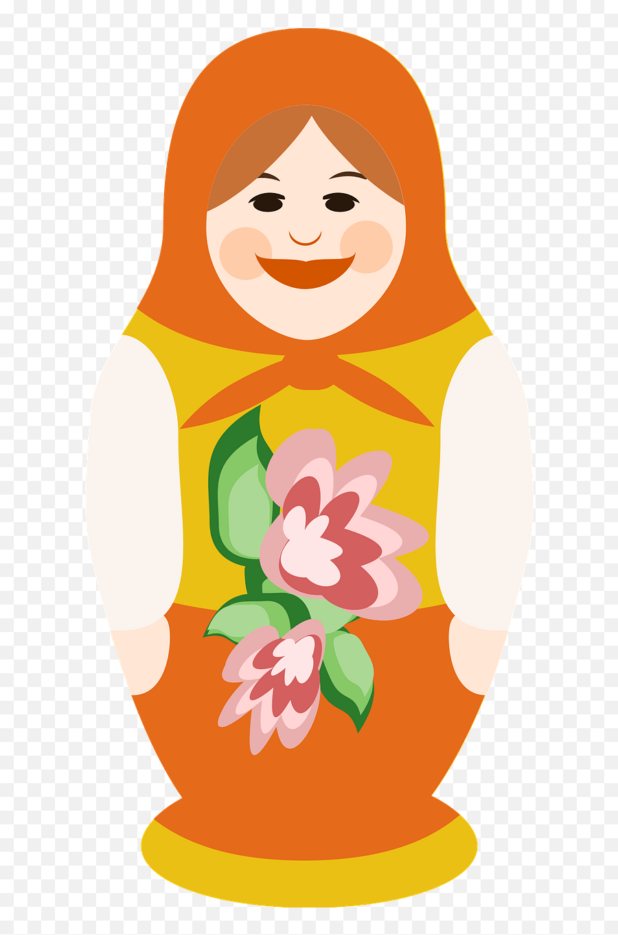 Happy Matryoshka - Russian Nesting Doll Clipart Free Happy Emoji,Wavy Mouth Emoji