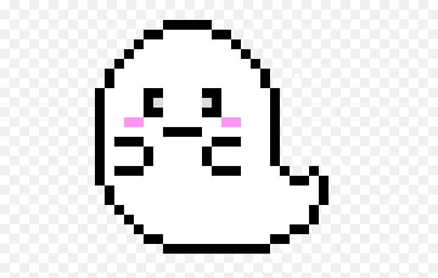 Kawaii Ghost - Easy Ghost Pixel Art Emoji,Ghost Png Emoticon