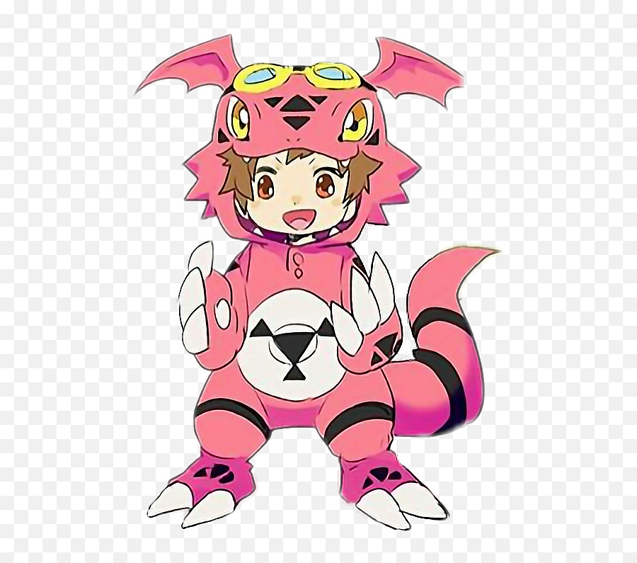 Digimon Tamers Takato Guilmon Kawaii Japan Freetoedit - Fictional Character Emoji,Emoticon Digimon Meme