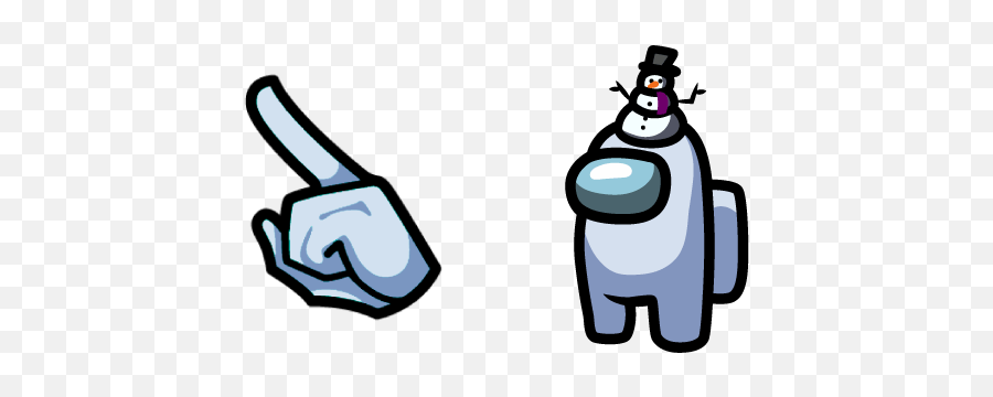 Among Us White Character In Snowman Hat Cursor U2013 Custom Cursor - Main Among Us Png Emoji,Winter Emoticon Pack