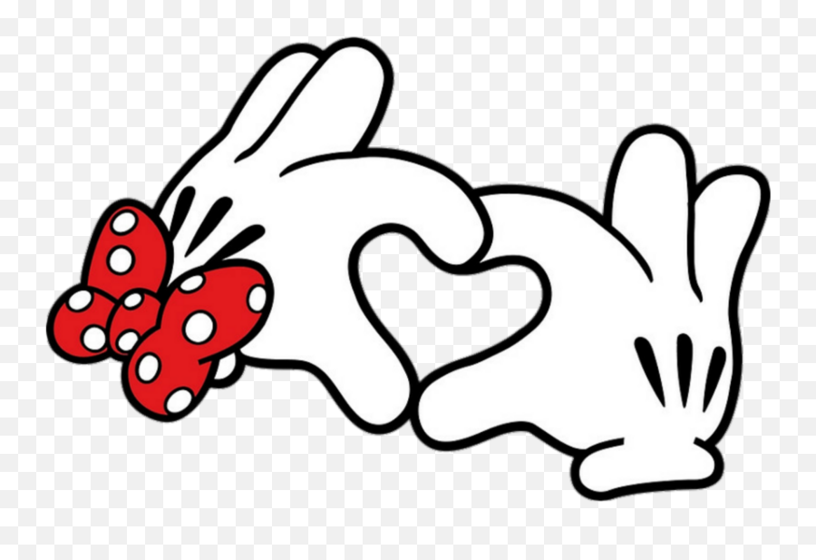Mickey Mouse Minnie Mouse Hand Heart T - Mickey E Minnie Love Png Emoji,Mickey Minnie Mouse Emoticon