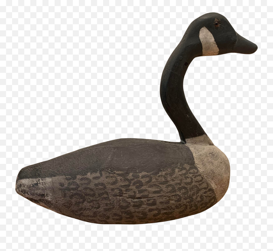 Antique Canadian Goose Wood Decoy - Goose Emoji,Canadian Goose Emoticon