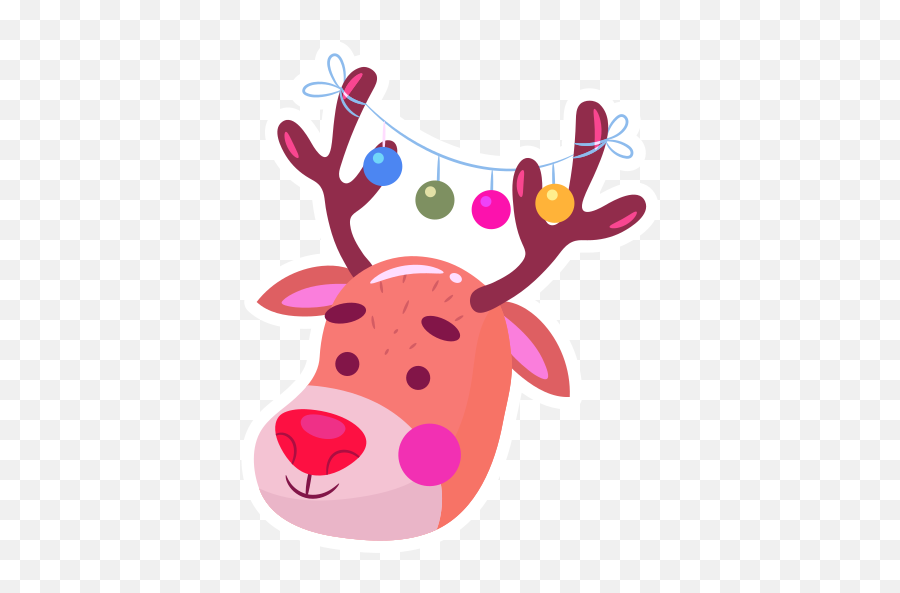 Reindeer Stickers - Free Animals Stickers Emoji,Markdown Traffic Cone Emoji