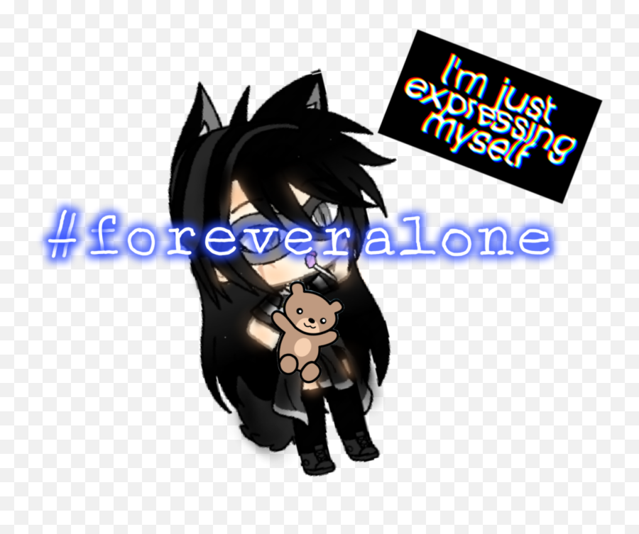 Foreveralone Sticker By Teddygacha - Fictional Character Emoji,Forever Alone Emoji