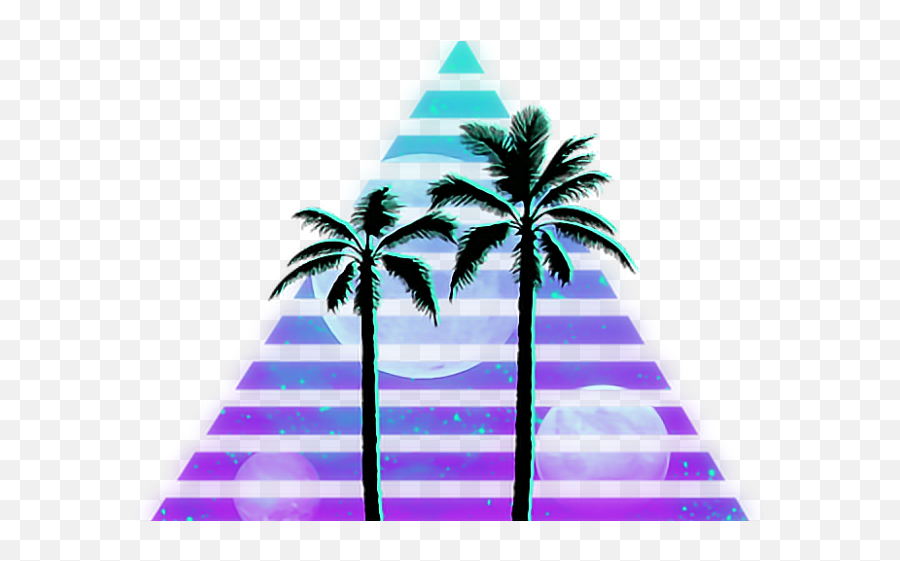 Coconut Clipart Transparent Tumblr - Palm Tree Silhouette Vaporwave Palm Tree Png Emoji,Palmtree Emoji