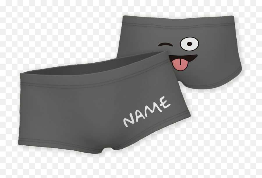 Kidu2019s Custom Property Of Name Boxer Shorts - Emoji Of Stuckout Tongue And Winking Eye Solid,Wink Tongue Emoji Pillow