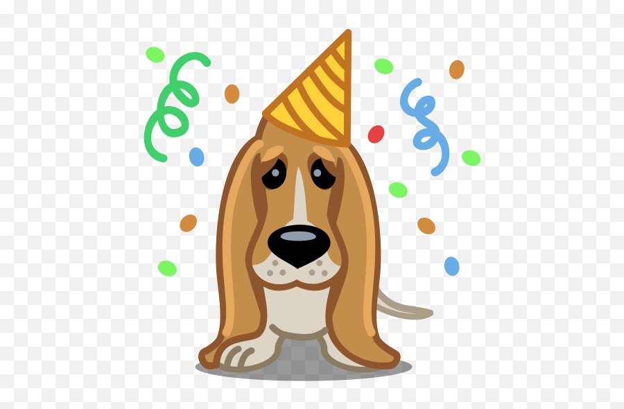Emoji - Birthday Dog Cartoon Animal,Birthday Hat Emoji