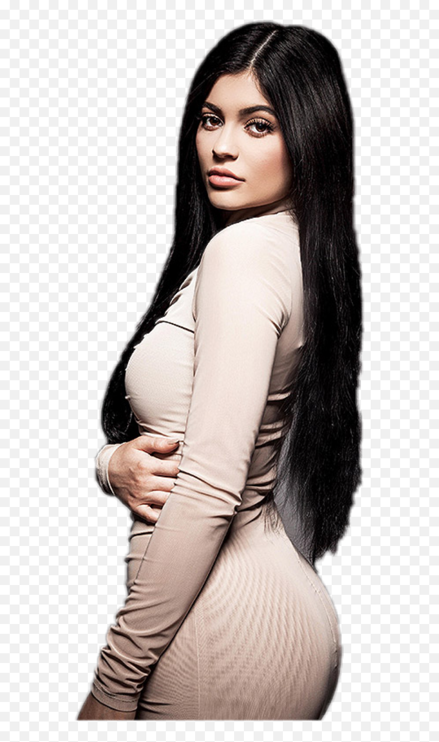 The Most Edited Kendall Jenner Picsart - Kylie Jenner Long Black Hair Bodycon Dress Emoji,Kendall Vertes Emoji
