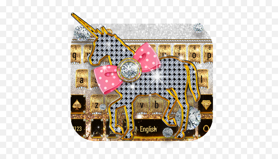 Fancy Gold Diamond Unicorn Keyboard U2013 Google Play - Decorative Emoji,Which Emojis Are Diamond Box