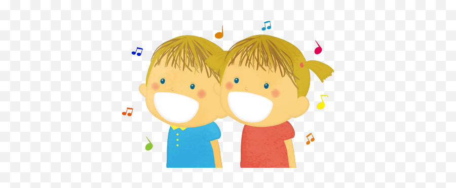 Singing Kids - Cute2u A Free Cute Illustration For Everyone Interaction Emoji,Blonde In Singing Emojis Comercial