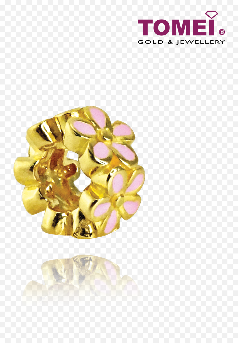 Online Exclusive Blooming Flowers Charm Tomei Yellow Gold 916 22k With Complimentary Bracelet Tm - Yg0651p1c Tomei Jewellery Emoji,Emoji Charm Bracelets