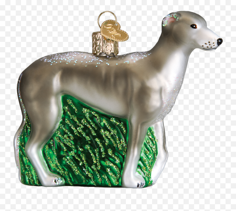 Old World Christmas Greyhound Glass Ornament - Animal Figure Emoji,Dog Emoji Pillows