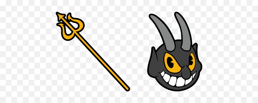 Cuphead The Devil U0026 Trident Cursor - Sweezy Custom Cursors Emoji,Devil Horn Emoticon Facebook
