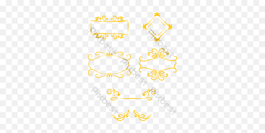 European Decorative Line Flower Border Ai Vector Png - Horizontal Emoji,Emoji Border