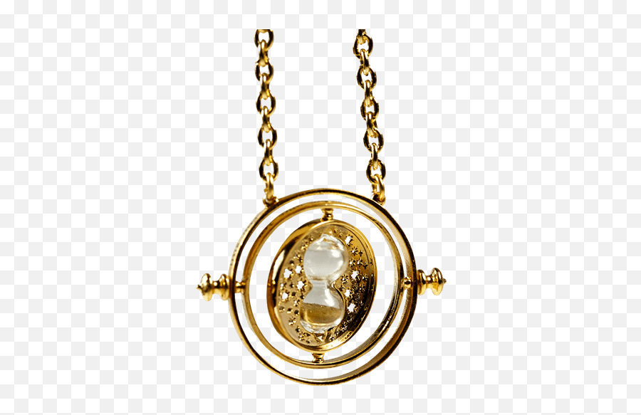 Harry Potter Hermione Rotating Time Turner 24k Gold Necklace - Time Turner Harry Potter Transparent Emoji,Emoji Necklaces