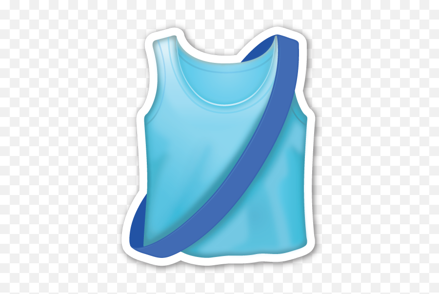 Running Shirt With Sash Emojis Emoticonos Emoji - Clothes Emoji Sticker Png,Rice Ball Emoji