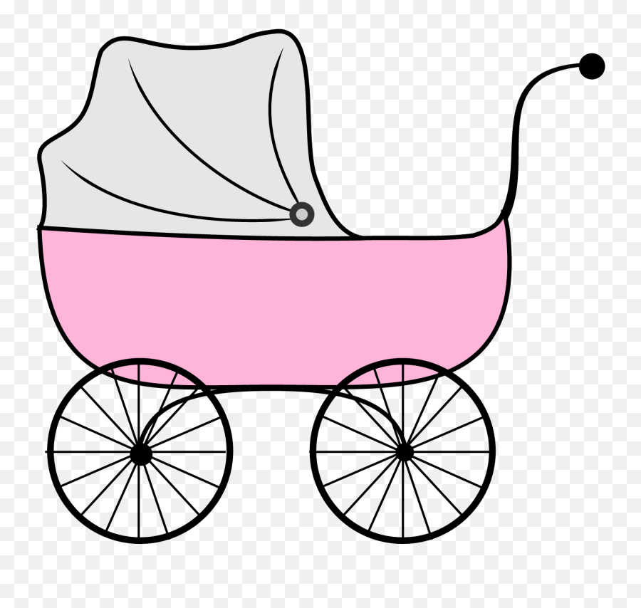 Girl Baby Shower Clip Art Free Vector - Pram Clipart Png Emoji,Baby Girl Emoji