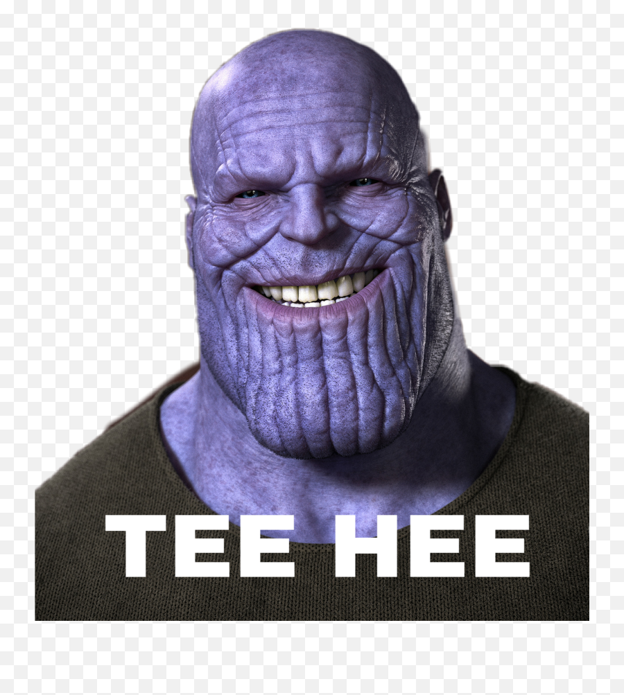 Teehee Sticker - Smiling Thanos 4k Emoji,Tee Hee Hee Emoji