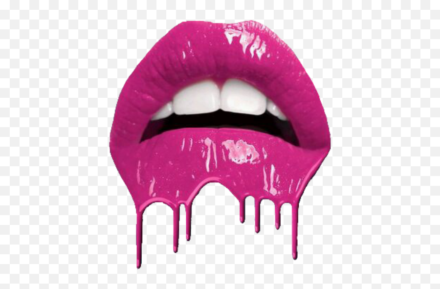 Pink Lips Red Lipstick Melting Sticker Emoji,Wet Tongue Emoji