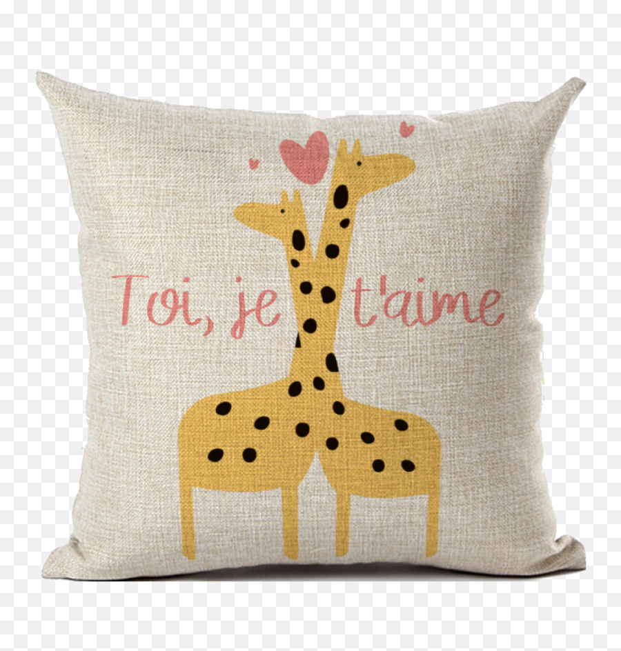 I Love You Giraffes - Cojines Pintados Con Rosas Emoji,Soccer Emoji Pillow