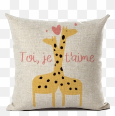 I Love You Giraffes - Cojines Pintados Con Rosas Emoji,Soccer Emoji Pillow