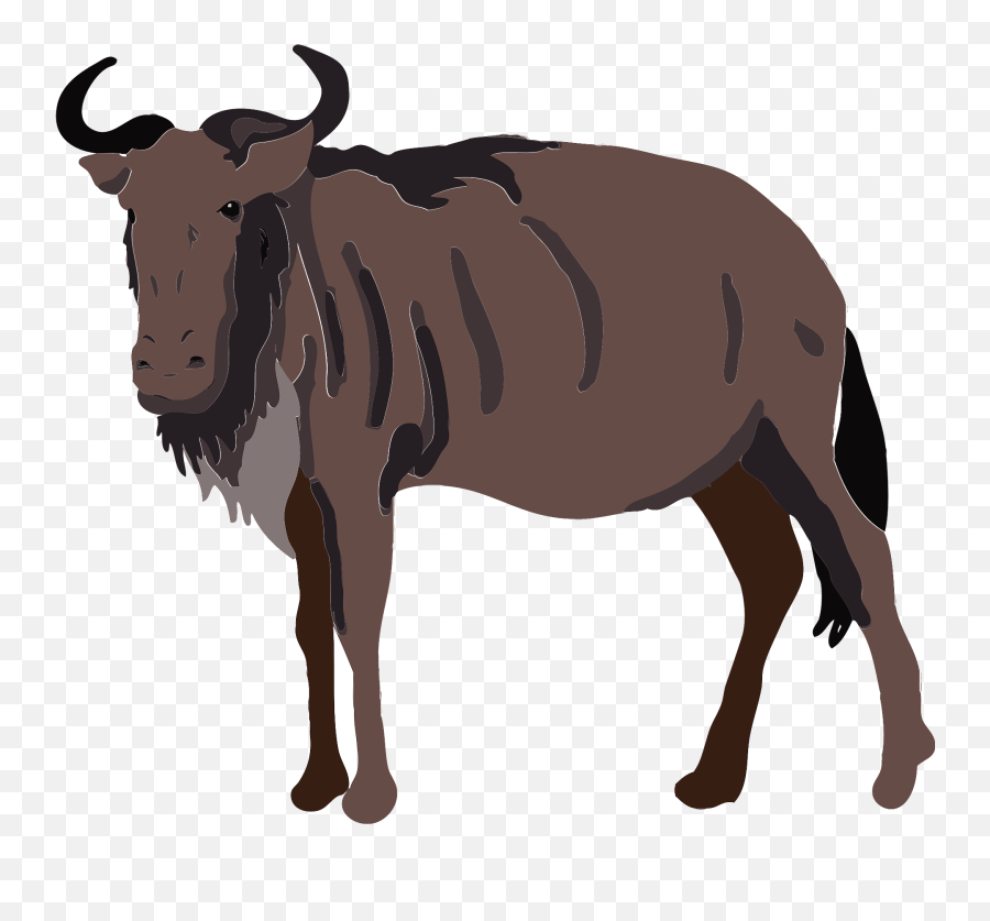 Blue Wildebeest Animal Clipart Free Download Transparent - Wildebeest Png Emoji,Clipart Of Grumpy Emoji