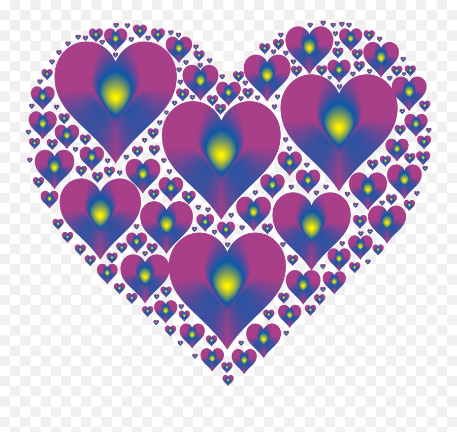 Hearts In Heart Rejuvenated 16 No Background Colorful - Heart With Heart Png Emoji,Heart Mail Emoji Png