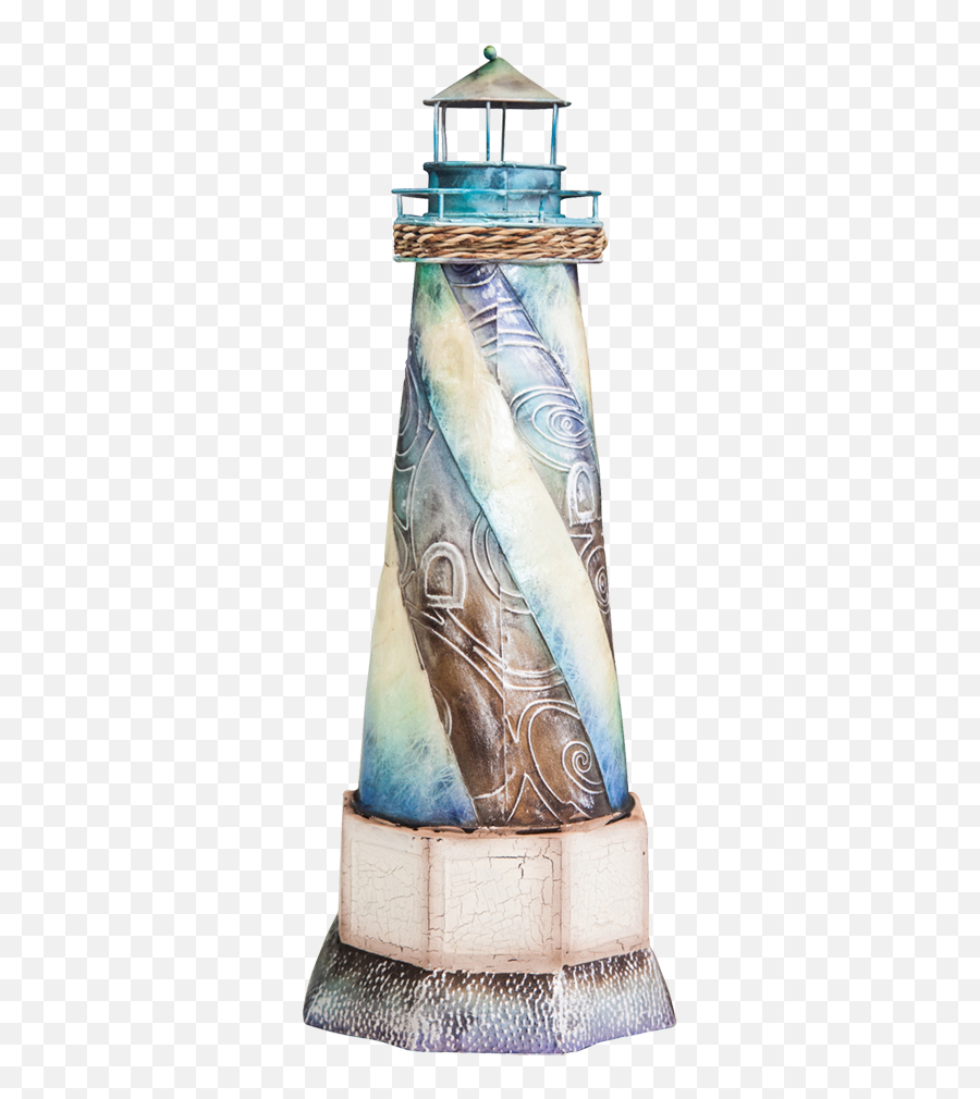 Metal And Capiz Lighthouse Sculpture Figurine Table Top Centerpiece 16 - Beacon Emoji,Guess The Emoji Light Bulb And House Not Lightbouse