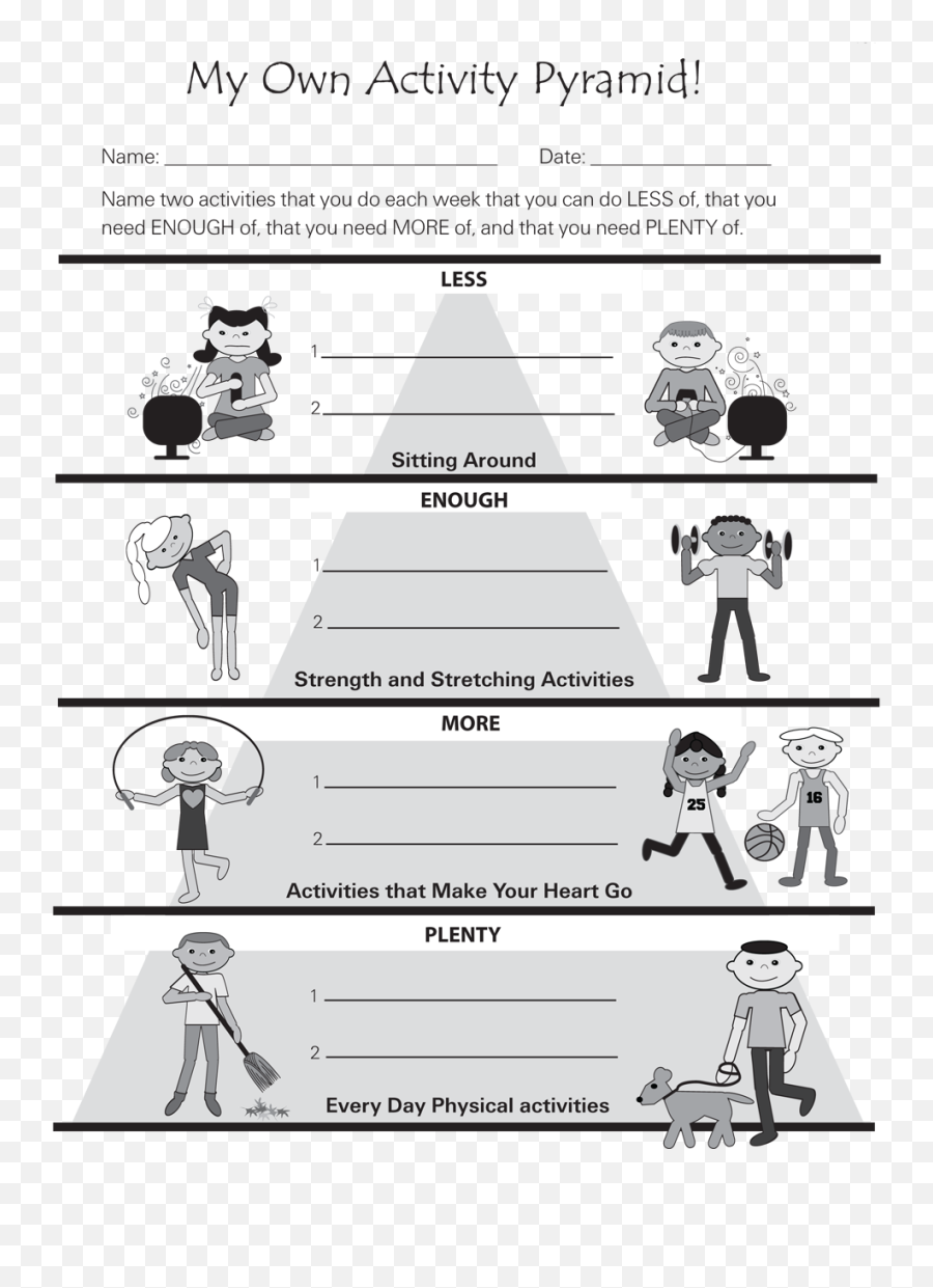 Physical Activities - Activity Worksheet On Physical Activity Pyramid Emoji,Emotion Wheel Spreadsheet