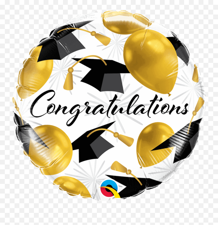 18inch Congratulations Gold Foil Balloon Customised Helium Balloon - Graduation Congratulations Balloons Emoji,Emoticons Foil Balloons