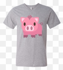 Pig Emoji Mens V - T Shirt Badminton Prints,Flying Pigs Emoji