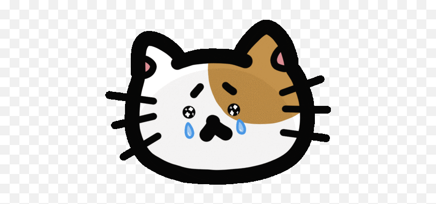 Cat Crying - Dot Emoji,Cat Emotions Illustration