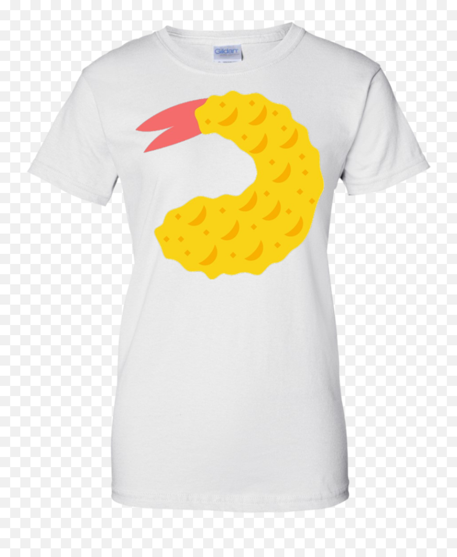 Fried Shrimp Emoji T - Shirt Calamari Squid Shellfish Crab Sea Short Sleeve,Crescent Emoji