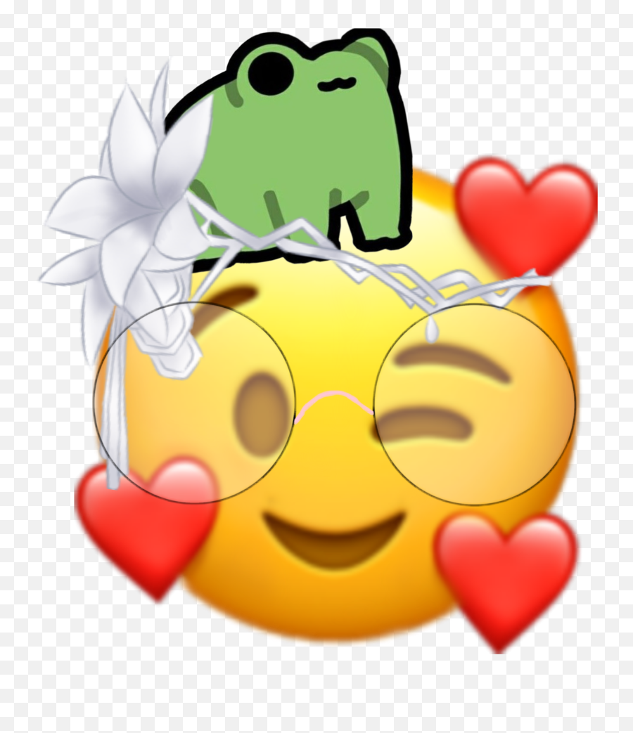 Heart Frog Emoji Flower Sticker - Emoji Trending On Instagram,Why Are My Emoticons Frogs?