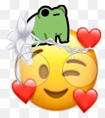 Heart Frog Emoji Flower Sticker - Emoji Trending On Instagram,Why Are My Emoticons Frogs?