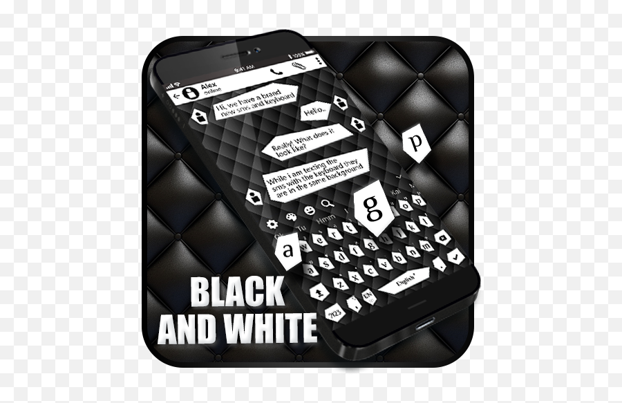 Messaging Black White Keyboard Theme - Language Emoji,Sequine Emoticons