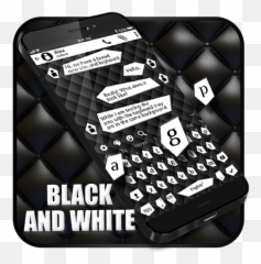 Messaging Black White Keyboard Theme - Language Emoji,Sequine Emoticons