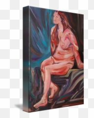 Sitting Nude By D Loren Champlin - Art Model Emoji,Contemporary Art Portrait Emotion