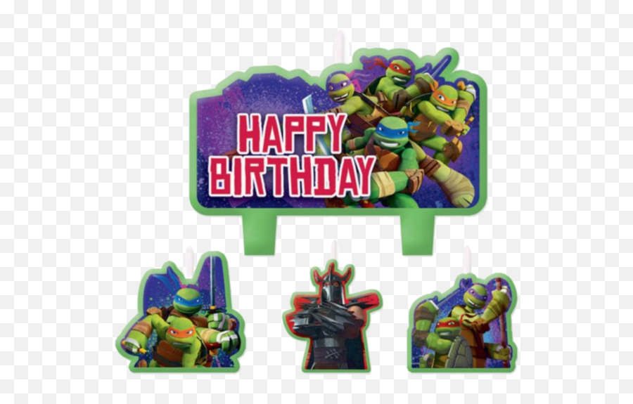 Teenage Mutant Ninja Turtles Party Candles - Ninja Turtle Happy Birthday Toppers Emoji,Ninja Cat Emoji