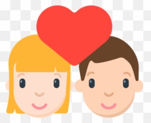 Couple With Heart Emoji - Download For Free U2013 Iconduck Pareja Clipart,Transparent Orange Heart Emoji